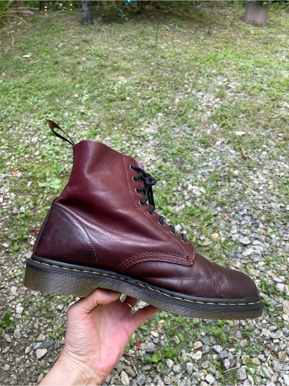 Dr Martens 1460 Pascal Burgundy Red Leather Combat Boots Size 11 Men’s